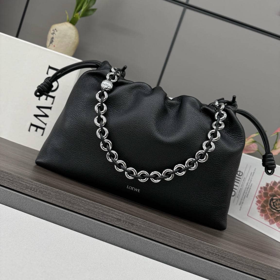 0017-Flamenco Metal Chain Lambskin (Snakeskin)